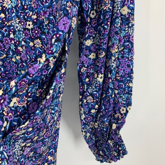 Uniqlo Dress Floral Print V Neck Button Down Front 3/4 Sleeve - Picture 12 of 12